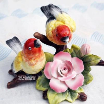 TƯỢNG CHIM THỦ CÔNG VẼ TAY BẰNG SỨ